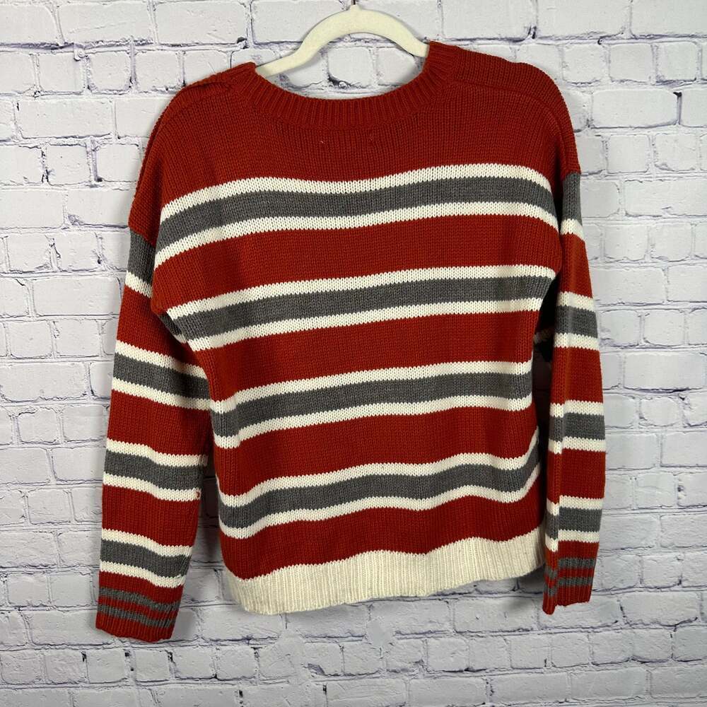 Pink Rose Long Sleeve Striped Sweater Chunky Knit - Picture 3 of 6